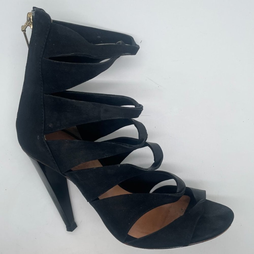 L.AM.B. Heels- Black Leather and Suede "Quintessa" Heels size 7.5
